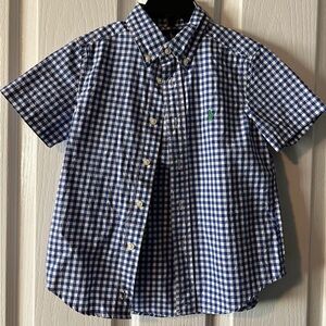 Ralph Lauren Kids Blue and White Checkered Button-Down Shirt 4T